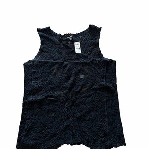 Express Black Floral Lace Top